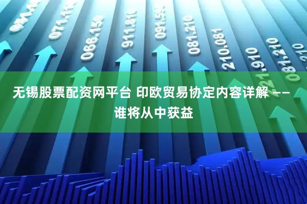 无锡股票配资网平台 印欧贸易协定内容详解 —— 谁将从中获益