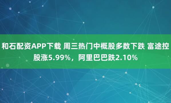 和石配资APP下载 周三热门中概股多数下跌 富途控股涨5.99%，阿里巴巴跌2.10%