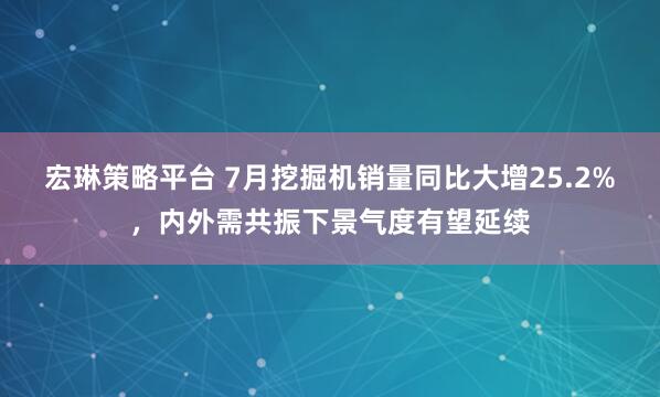 宏琳策略平台 7月挖掘机销量同比大增25.2%,内外需共振下景气度有望延续